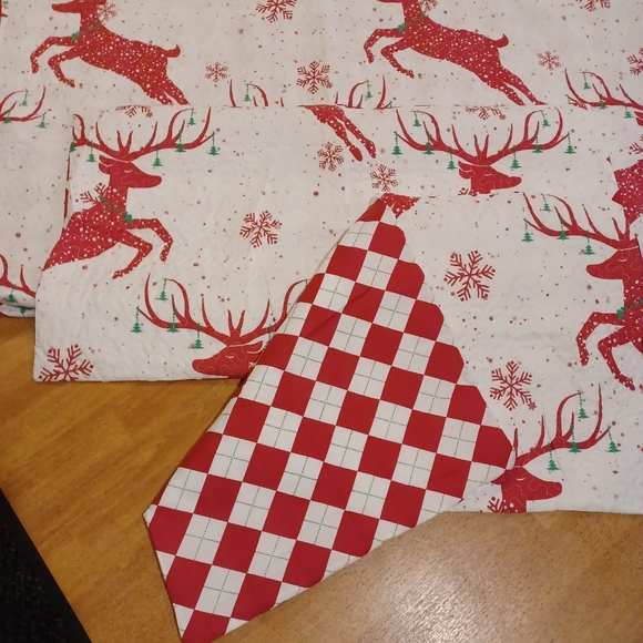 Amgacina king size quilt bedspread and pillow shams set reindeer print reversibl - Picture 4 of 5